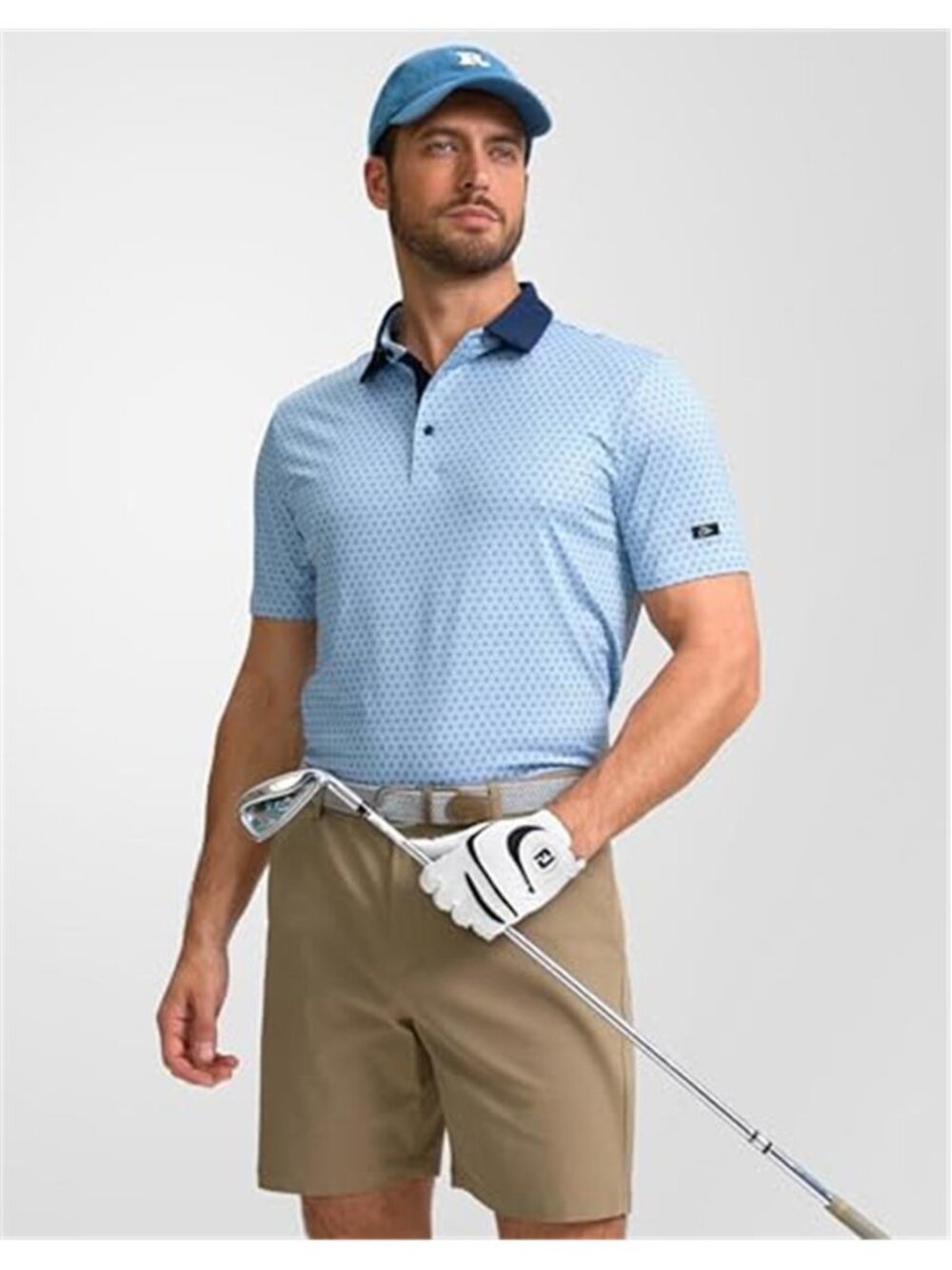 Mens Golf Polo Shirt Moisture Wicking Stretch Performance UPF 50 Short Sleeve - Picture 3 of 6